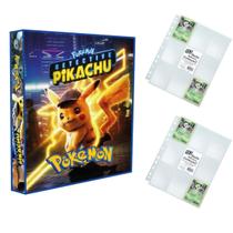 Álbum Pasta Fichário Pokemon com 20 Folhas Yes 9 Bolsos Detetive Pikachu Capa Dura Reforçado para Colecionar Cards ou Cartas Álbum Pasta Fichário Pokemon com 20 Folhas Yes 9 Bolsos Detetive Pikachu Capa Dura Reforçado para Colecionar Cards ou Cartas