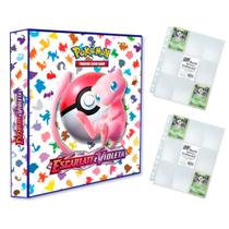 Álbum Pasta Fichário Pokemon com 20 Folhas YES 9 Bolsos Escarlete e Violeta 151 Capa Dura Reforçado para Cards - Pokémon Cards Copag