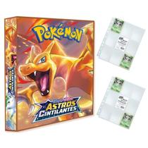 Álbum Pasta Fichário Pokemon com 20 Folhas YES 9 Bolsos Espada e Escudo Astros Cintilantes Capa Dura