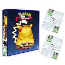 Álbum Pasta Fichário Pokemon com 20 Folhas YES 9 Bolsos Espada e Escudo Voltagem Vivida Capa Dura