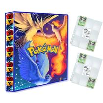 Álbum Pasta Fichário Pokemon com 20 Folhas YES 9 Bolsos Pássaros Lendários Capa Dura Reforçado Coleção