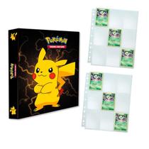 Álbum Pasta Fichário Pokemon com 20 Folhas YES 9 Bolsos Pikachu Capa Dura Reforçado Colecionar Cards Álbum Pasta Fichário Pokemon com 20 Folhas YES 9 Bolsos Pikachu Capa Dura Reforçado Colecionar Cards