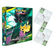 Álbum Pasta Fichário Pokemon com 20 Folhas YES 9 Bolsos Sol e Lua União de Aliados Capa Dura Coleção