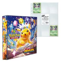 Album Pasta Fichário Pokemon Escarlate e Violeta Fagulhas Impetuosas com 10 Folhas para Cards TCG - Pokémon Cards Copag