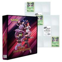 Álbum Pasta Fichário Pokemon Escarlate e Violeta Rivais Predestinados com 20 Folhas Plásticas Cards Álbum Pasta Fichário Pokemon Escarlate e Violeta Rivais Predestinados com 20 Folhas Plásticas Cards