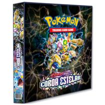 Álbum Pasta Fichário Pokemon Escarlete e Violeta Coroa Estelar Capa Dura Reforçado Guardar Cards TCG Álbum Pasta Fichário Pokemon Escarlete e Violeta Coroa Estelar Capa Dura Reforçado Guardar Cards TCG