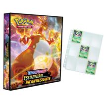 Álbum Pasta Fichário Pokemon Espada e Escudo Escuridão Incandescente com 10 Folhas 9 Bolsos YES TCG Álbum Pasta Fichário Pokemon Espada e Escudo Escuridão Incandescente com 10 Folhas 9 Bolsos YES TCG