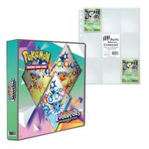Álbum Pasta Fichário Pokemon Evoluções Prismáticas Escarlate e Violeta com 10 Folhas para Cards TCG Álbum Pasta Fichário Pokemon Evoluções Prismáticas Escarlate e Violeta com 10 Folhas para Cards TCG