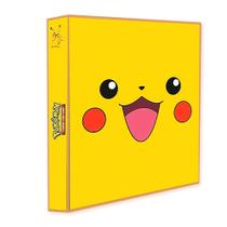 Álbum Pasta Fichário Pokemon Pikachu Sorrindo Capa Dura Reforçado para Colecionar Cards ou Cartas