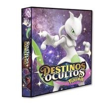 Álbum Pasta Fichário Pokemon Sol e Lua Destinos Ocultos Mewtwo Capa Dura Reforçado Colecionar Cards