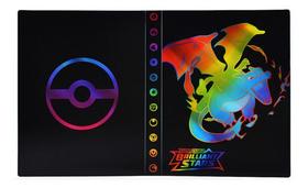Álbum Pokémon Porta 240 Cartas Charizard Rainbow Brilhante