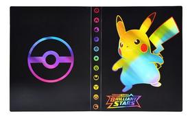 Álbum Pokémon Porta 240 Cartas Pikachu Rainbow Brilhant Star - PokemonSHOP