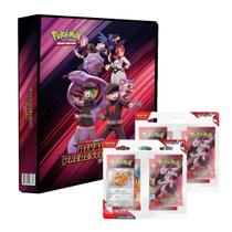 Álbum Pokemon Rivais Predestinados com 2 Blisters Quádruplos