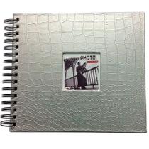 Álbum scrapbook craquelado prata 20 fotos 33x30 cm
