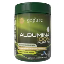 Albumina 100% Pura GoPure Suplemento Proteico de Clara de Ovo Natural para Massa Muscular e Hipertrofia