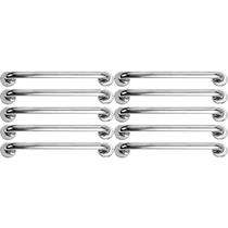 Alça Apoio 50Cm Barra Suporte Anti Queda Kit 10 Uni Aço Inox Idoso Gestante Cadeirante Acessibilidade PCD Escada Corrimao Anti Queda