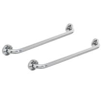Alça Apoio Banheiro Barra Inox 40cm Idoso Deficiente Cadeirante Acessibilidade Kit 2 unidades