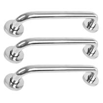 Alça Apoio Banheiro Kit 3 uni Inox 40cm Barra Idoso Cadeirante Pcd