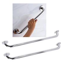 Alça Barra Apoio 70cm Inox Kit 2 Uni Acessibilidade Criança Idoso Gestante Deficiente Banheiro Casa Varanda Segurança
