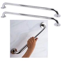 Alça Barra Apoio Inox Kit 2 Uni Acessibilidade 70cm Idoso Criança Gestante Deficiente Segurança Anti Queda Acidente Banheiro