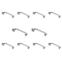 Alça Barra Apoio Kit 10 Uni Banheiro 30cm Idoso Suporte Anti Queda Evita acidente Criança Cadeirante Gestante Inox