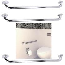 Alça Barra Apoio Kit 3 Uni Inox 70cm Gestante Deficiente Acessivel Idoso Criança Suporte Segurança Anti Queda