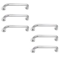 Alça Barra de Apoio 30cm Inox Kit 6 Unidades Acessibilidade Idoso Cadeirante Banheiro Box Segurança Corrimao Suporte Corredor