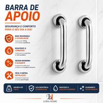 Alça Barra de Apoio Banheiro 30cm Idoso Deficiente Corrimão Barra Segurança Anti Queda Box Parede Escadas Com Variação