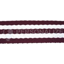 Alça chic bordo e branco largura de 30 mm 03 metros