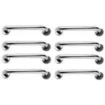 Alça de Apoio 30cm Kit 8 Unidades Barra Inox Segurança Idoso Cadeirante Banheiro Box Corrimao Suporte Acessibilidade