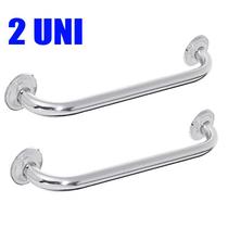 Alça de Apoio Banheiro Barra Reta Inox 40cm Cadeirante Idoso Deficiente Acessibilidade Kit 2 unidades