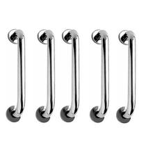 Alça de Apoio Barra 40cm Kit 5 Unidades Inox Cadeirante Acessibilidade Deficiente Banheiro Idoso Segurança Corrimao Suporte Parede Resistente