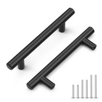 Alça de armário de cozinha Probrico de aço inoxidável preto de 6 polegadas Alça de armário de cozinha Probrico de aço inoxidável preto de 6 polegadas