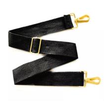 Alça de Bolsa com Mosquetão Preto 140cm