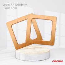 Alça de Bolsa Madeira Quadrada o Par 14 x 14cm da Círculo S.A