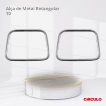 Alça de Bolsa Metal Circulo Retangular Par