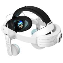 Alça de cabeça com fones de ouvido compatível com QWOS Meta Quest 3