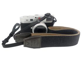 Alça de câmera AOLLCCAE preta de algodão macio de 1,5 cm de largura para DSLR