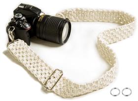 Alça de câmera Clysuply Macrame para câmera DSLR ajustável