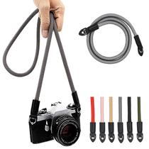 Alça de câmera Eorefo Vintage 100cm Nylon Climbing Rope cinza