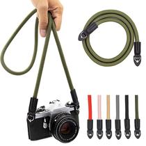 Alça de câmera Eorefo Vintage 100cm Nylon Climbing Rope verde