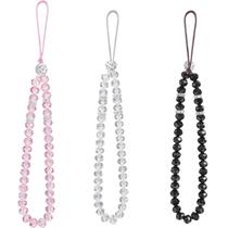 Alça de cordão para celular Weewooday Crystal Beads 3 peças