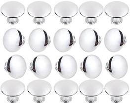 Alça de hardware HUGOLEM, pacote com 20 botões redondos prateados de 3 cm Alça de hardware HUGOLEM, pacote com 20 botões redondos prateados de 3 cm