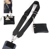 Alça de telefone SCINYMC Clip and Go with Wallet Crossbody preta Alça de telefone SCINYMC Clip and Go with Wallet Crossbody preta