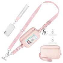 Alça de telefone Tiostep Clip and Go com carteira crossbody rosa Alça de telefone Tiostep Clip and Go com carteira crossbody rosa