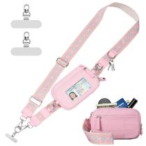 Alça de telefone tiracolo Tiostep Clip and Go com carteira rosa