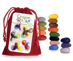 Alça de tripé Crayon Rocks Crayons de 16 cores para crianças com bolsa