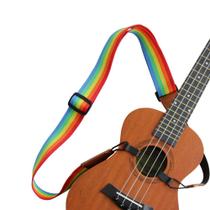 Alça de ukulele Sofiey Shoulder Woven Uke Leather End Rainbow Alça de ukulele Sofiey Shoulder Woven Uke Leather End Rainbow