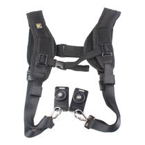 Alça Dupla de Ombro Colete Suspensório Quickstrap para Câmera Fotográfica DSLR Filmadora Estúdio Fotógrafo Profissional