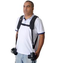 Alça Dupla Em Tecido Preta Para cameras dslr profissionais e amadoras